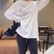 2025 spring new design style age-reducing ragdoll sleeve base shirt loose casual and versatile round neck long sleeve T-shirt for women
