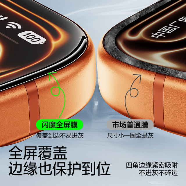 Flash Magic is suitable for iphone16promax tempered film 15pro patternless Apple 17ProMax full screen new 13 mobile phone film 14Pro anti-reflective ar film dust-free and anti-fall 12 screen protection