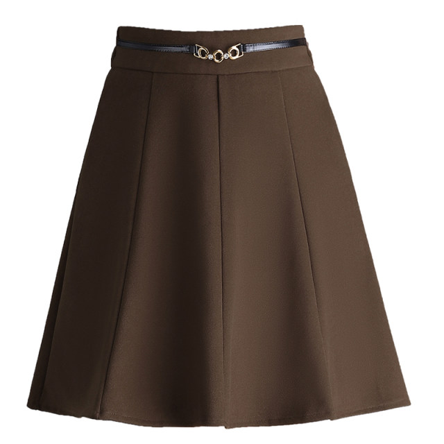 Commuter pleated skirt short skirt for women in autumn and winter 2024 new skirt high waist hip cover A-line skirt fluffy umbrella skirt