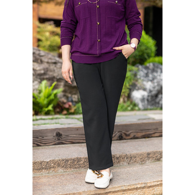 Beautiful Inn practical wear pants in autumn tight waist and hips large size women's wear anti-wrinkle versatile straight suit pants