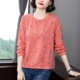 Middle-aged and elderly mothers' autumn long-sleeved 2025 new loose cotton women's tops thin floral printed T-shirts