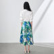 
2506312-Sense French commuting printed tinsel-melon vacation style skirt big sway women's summer long skirt southern oil