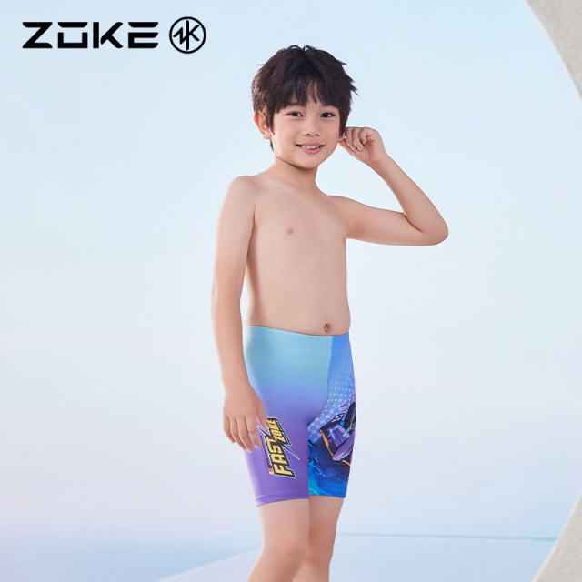 
Zhouke children's swimsuit boys five-point professional racing training zoke mid-large children's quick-dry boys' new swimming trousers
