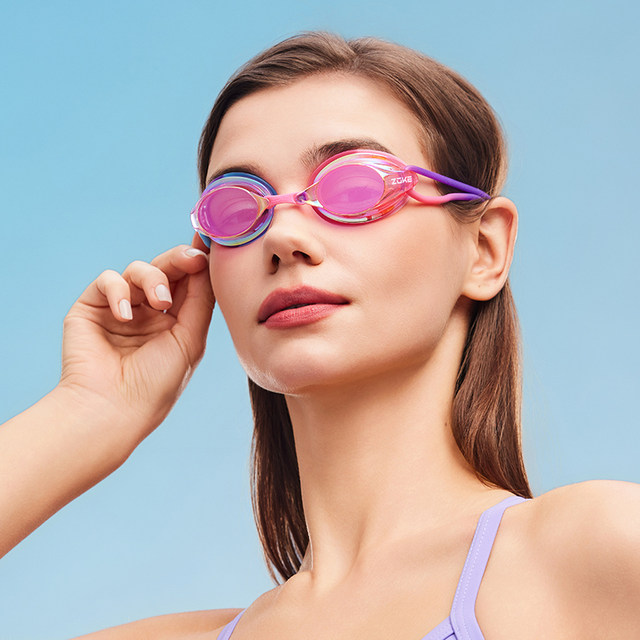 Zhouke electroplated swimming goggles high-definition waterproof and anti-fog adult women's myopia men's professional swimming training racing glasses