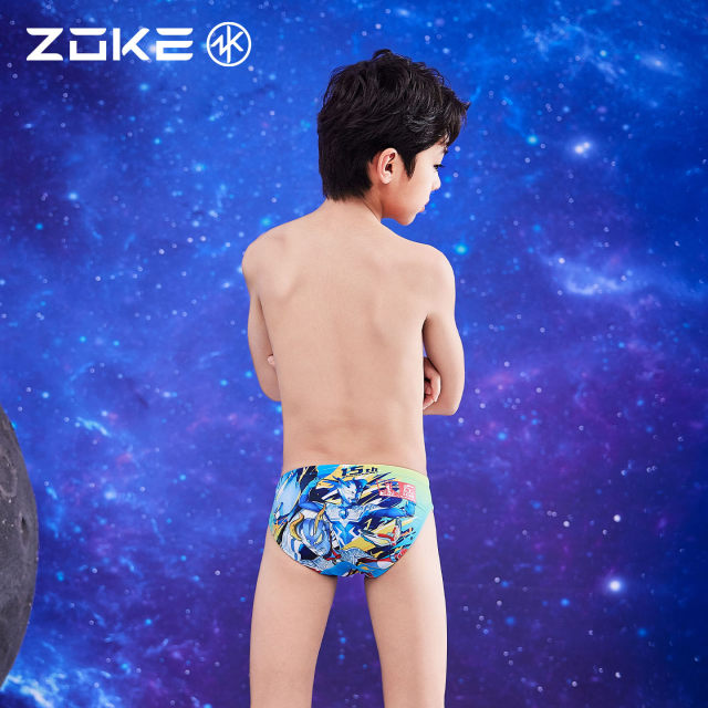 Zoke children's swimsuits, triangles, professional competitive swimming training, zoke boys, Ultraman quick-drying swimming trousers