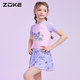 Chauke children's swimsuit one-piece skirt with square angle for middle-aged and older children Kurome princess style sun protection girls swimming training