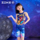 Zhouke children's swimsuit one-piece triangle professional swimming training zoke girls five-point quick-drying racing middle and older children