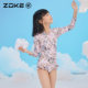 Zhouke children's swimsuit one-piece triangle long-sleeved sun protection zoke girls vacation swimming quick-drying hot spring princess swimsuit