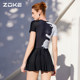 
Zhouke swimsuit women's one-piece dress with sun protection new conservative hot spring bathing suit covering belly cat women's swimsuit