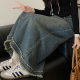 Spring women's clothing Korean version new style hair fashion breasted and slim retro mid-length high-waist denim skirt