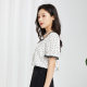 Jinyuan short chiffon shirt for women 2022 summer new fashion polka dot lace square collar short sleeve top A222122