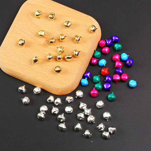 Colorful bell diy jewelry accessories gold and silver one-word small bell pendant dance bracelet weaving material