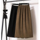 Black A-line skirt for women in autumn and winter plus size fat mm giant slim skirt small slit high waist straight long skirt