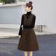 Smaller popular red V-neck skirt 2025 spring and autumn new slim woolen vest skirt sleeveless dress
