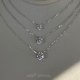 Feedback! Breaking high carbon diamond! Sterling silver light luxury single diamond necklace clavicle chain Zhao Lusi same style booze diamond for women