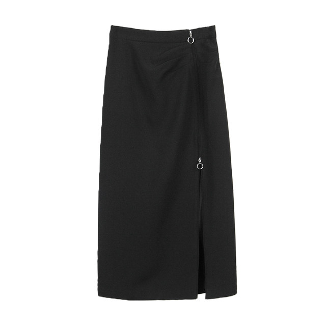 Jiarenyuan Skirt Women's 2024 New Autumn Fashion High Waist Zipper Slit Design Straight Skirt Looks Slim