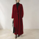 New Year's jersey red extra long stand-up collar double-sided wool coat for women high-end big-name straight wool coat winter