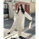 Yiye Japanese retro ox horn button mid-length cotton jacket for women's winter small thickened warm coat windbreaker jacket
