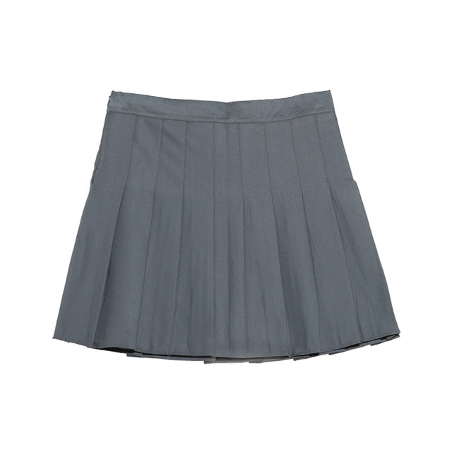 Yano Japanese College Wind Gray pleated skirt Female Xia Sweet Wind high -waist high -waisted A -shaped suits skirt