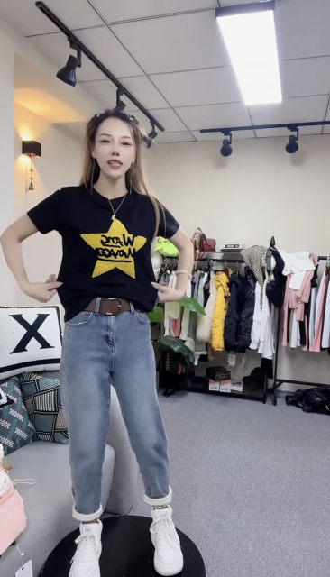 2025 Spring Women Fashion Design Slim Slim Heavy Industry Towel Embroidered Star Short Sleeve T-shirt Niche Top Trendy