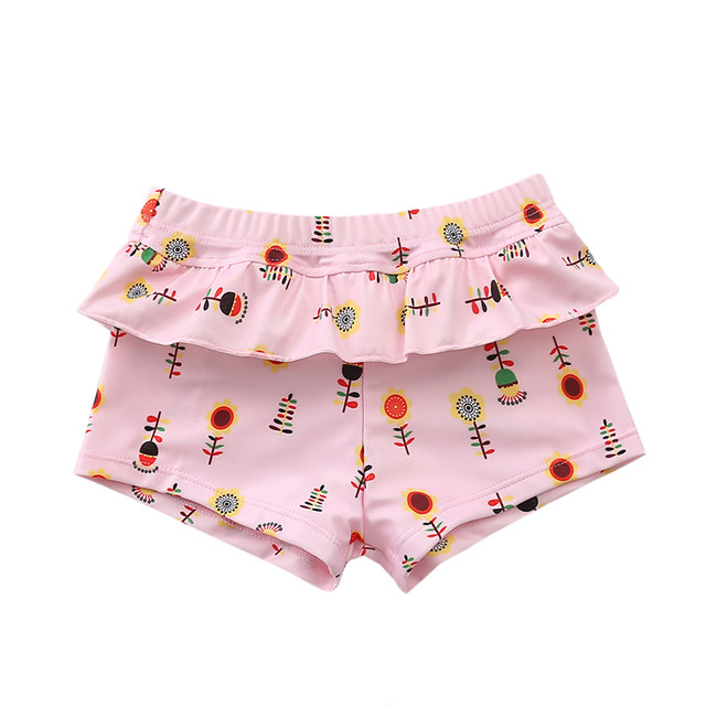 Female boxer, large, medium and small children, infants and toddlers, girls' swimming trunks, Baidu girls' swimming trunks