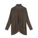 Autumn half-high neck lazy style design wool sweater for women 2024 loose large-size top bat sleeve sweater
