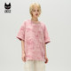 a02 pink tie-dye design short-sleeved T-shirt for women 2025 summer new loose top
