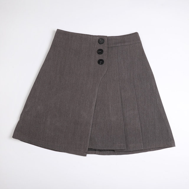 2024 new winter irregular button short skirt skirt spring and autumn women's high waist a-line suit pleated skirt jk
