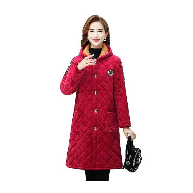 
Cotton coat women's winter Korean style velvet warm smock coat thickened fashionable work clothes large size mid-length cotton jacket