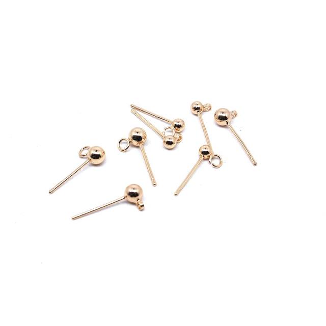 14K gold-filled with open and closed ring bean earrings 925 silver needle handmade diy accessories earrings earrings material