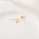 14K gold-filled with open and closed ring bean earrings 925 silver needle handmade diy accessories earrings earrings material