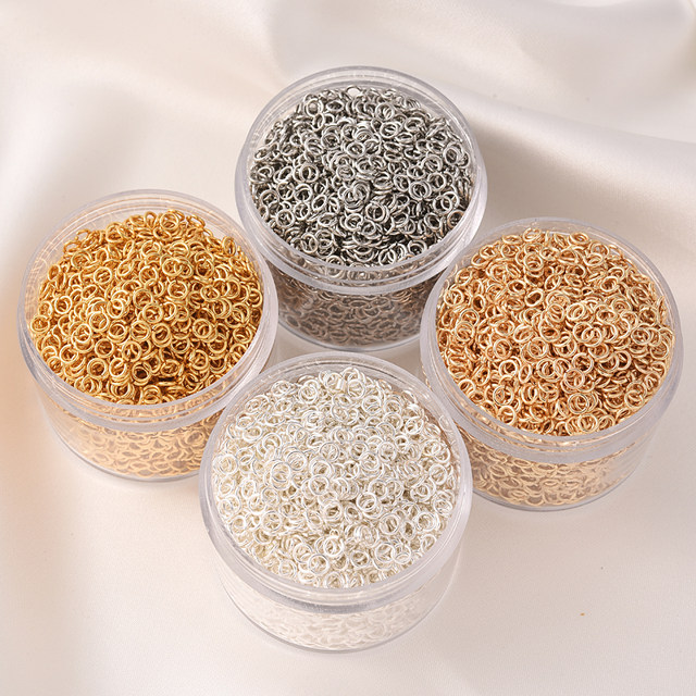 14K bag gold chain ending opening ring handmade DIY bracelet silver connection ring earring ultra-fine white gold C ring