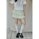 Summer and Korean mesh puffy skirt high waist design fashionable small temperament skirt women