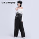Napajia autumn new women's shirt one-length collar striped design off-shoulder long-sleeved shirt for women's counter genuine