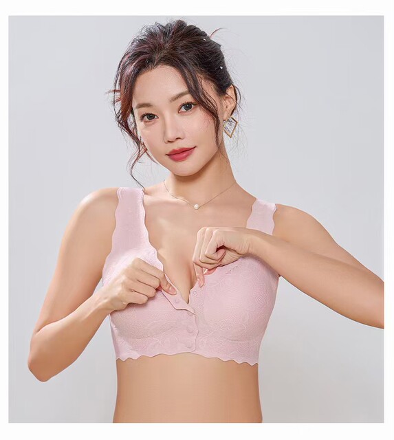 
Meihuaer A15 bra without steel rings, magnetic front buckle vest type integrated cup markless adjustment thin large-size underwear