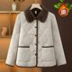 2025 new autumn and winter velvet thickened cotton coat middle-aged mother casual warm short fleece cotton coat for women