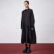 odbo/Odibio fashion design niche fake two-piece spliced ​​black dress women loose shirt skirt