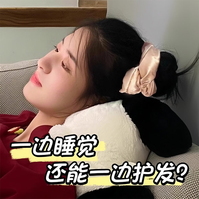 Pillow large intestine hair ring hair rope plus cotton filled sleep satin silk hair