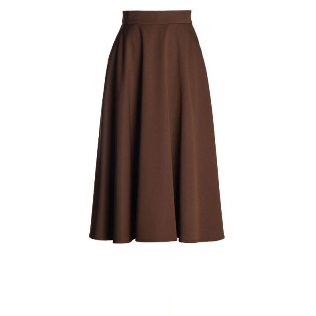 Yiqichun's new classic coffee umbrella skirt retro versatile drooping skirt large size midi skirt can be customized