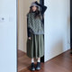 Large size women's clothing 2025 autumn fat mm fashion suit Korean version knitted vest + black ear base shirt skirt