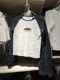 BM official website casual long-sleeved T-shirt spring and autumn new double gun embroidery color-blocking versatile slim temperament pure cotton top for women