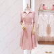2024 early autumn new temperament intellectual OL shirt skirt with slim fit and slim waist tie and five-point sleeve dress