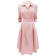 2024 early autumn new temperament intellectual OL shirt skirt with slim fit and slim waist tie and five-point sleeve dress
