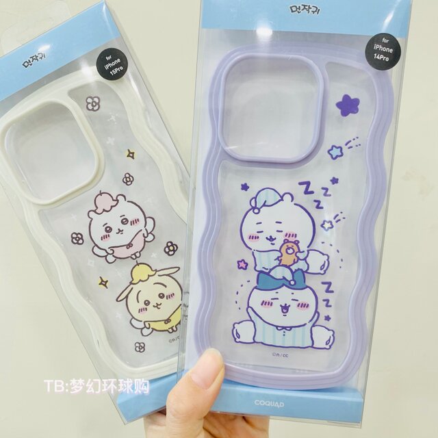Japanese giikawa chiikawa Korean style Xiaoba Usaqi suitable for Apple iPhone 16 promax macaron candy color edge 14pro transparent anti-fall protection case 15 mobile phone case