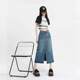 
Retro slit denim skirt for women in 2024 new high-waisted slim summer A-line skirt hip-covered midi skirt