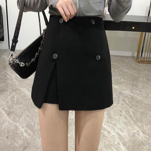 Irregular skirt women's clothing 2025 spring and autumn new fashionable high-waisted slit skirt to make you look slim and hip short skirt