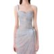 2025 summer new pure sexy lace solid color one-shoulder dress dress small dress design sense 1740
