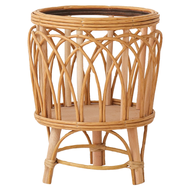 Nordic simple rattan floor-standing flower stand plastic rattan woven flowerpot flower basket living room home decoration ornaments balcony garden
