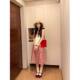 Sweet and playful plaid pattern skirt for women in summer new elastic waist loose slim and versatile A-line mid-skirt for women
