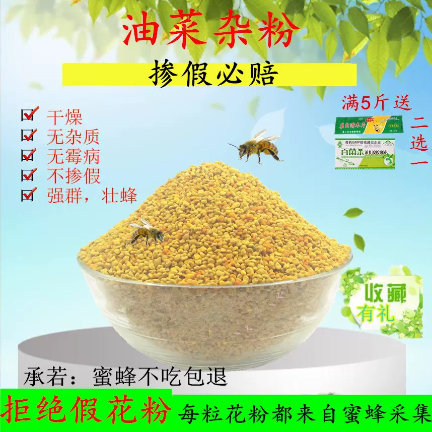 新鲜油菜杂粉养蜂喂蜂花粉蜂用花粉颗粒蜜蜂饲料越冬